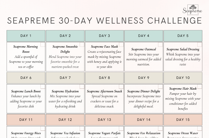 30 Day Seapreme Wellness Challenge