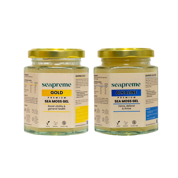 Seapreme Starter Bundle sea moss jars on white background